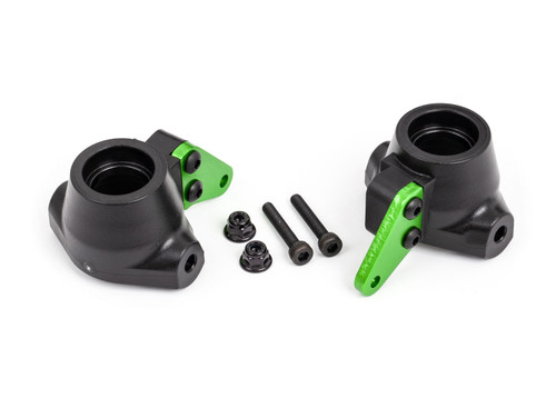 Traxxas Sledge Left & Right Steering Blocks w/Aluminum Arms (Green) (2) (TRA9637G) Traxxas Sledge Left & Right Steering Blocks w/Aluminum Arms (Green) (2) (TRA9637G)