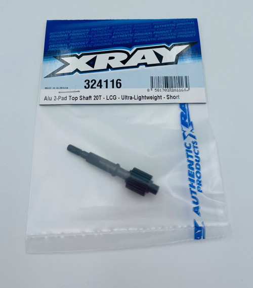 XRAY XB2 LCG Aluminum 2-Pad Top Shaft (20T) (Ultra-Lightweight) Short (XRA324116)