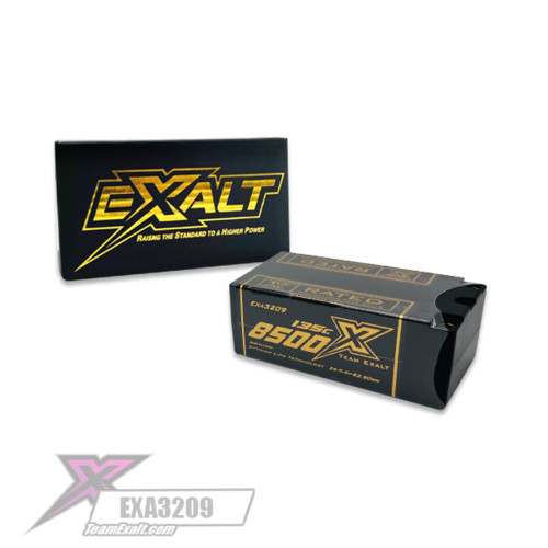 Exalt X-Rated 2S 135C Hardcase "FAT" Shorty Lipo Battery (7.4V/8500mAh) w/5mm Bullets (EXA3209)