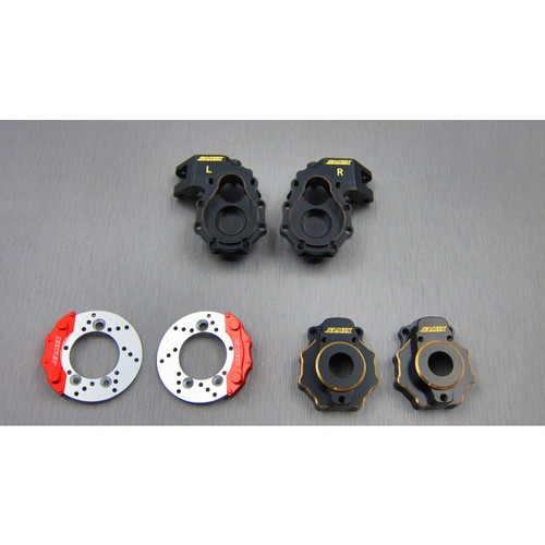 Samix Traxxas TRX-4 Brass Steering Knuckle, Portal Cover & Scale Brake Rotor Set (167g) (Black) (SAMTRX4-4412C3)