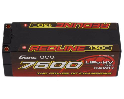 Gens Ace 4s LiHV LiPo Battery 130C w/5mm Bullets & T-Style Adapter (15.2V/7500mAh) (GEA75004S13D5) Gens Ace 4s LiHV LiPo Battery 130C w/5mm Bullets & T-Style Adapter (15.2V/7500mAh) (GEA75004S13D5)