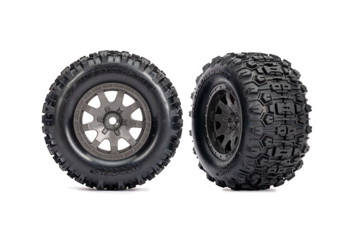 Traxxas Mini Maxx Front Pre-Mounted Sledgehammer Tires (Gray) (2) (TRA10771-GRAY) Traxxas Mini Maxx Front Pre-Mounted Sledgehammer Tires (Gray) (2) (TRA10771-GRAY)