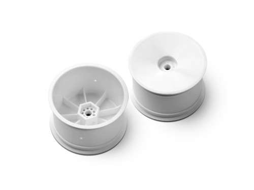 XRAY "Aerodisk" 2.2 Rear Buggy Wheels (White) (2) (XB2/XB4) (Hard) w/12mm Hex (XRA329913-H)