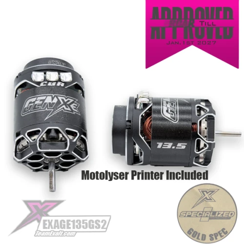 Exalt Gen-Xe Gold Spec 2s Competition Sensored Brushless Motor (13.5T) (ROAR Approved Until 1/1/2027) (EXAGE135GS2)