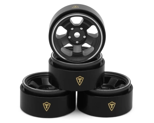 Treal Hobby Axial SCX30 Type B 0.7" 5-Spoke Aluminum Micro Rock Crawler Beadlock Wheels (Grey) (4) (TLHTSCX30-44)