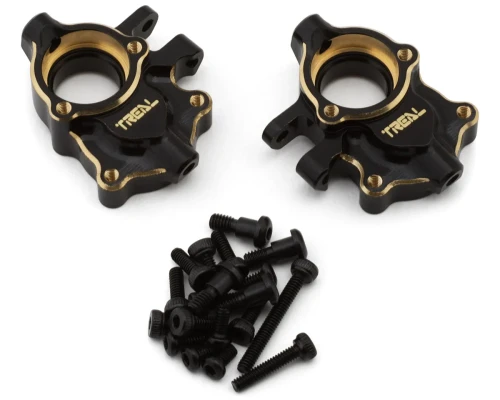 Treal Hobby Redcat Ascent-18 Brass Front Steering Knuckles/Inner Portal Covers (Black) (2) (27g) (TLHTASCENT18-07)