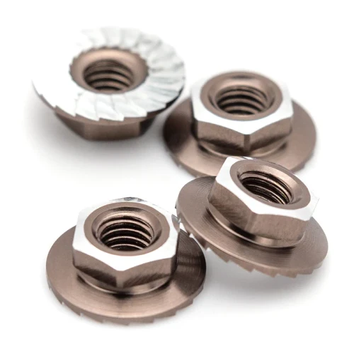 1UP Racing 4mm "Lockdown" Serrated Aluminum Wheel Nuts (Gunmetal) (4) (1UP-870901)