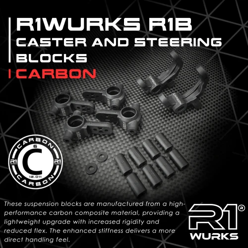 R1WURKS R1B Carbon Caster and Steering Blocks (R1W920318)