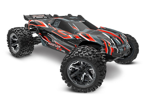 Traxxas Rustler RTR HD Red Silver Combo - High-Performance RC Car - TRA