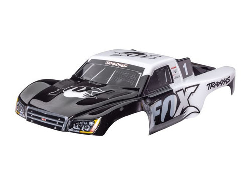 Traxxas Slash 4x4 Fox Pre-Painted Body (Clipless) (White/Black