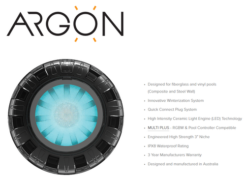 SPA ELECTRICS DUAL PACK ARGON FLUSH MOUNT FIBREGLASS LED LIGHT MULTICOLOUR (INCLUDES TRANSFORMER)
