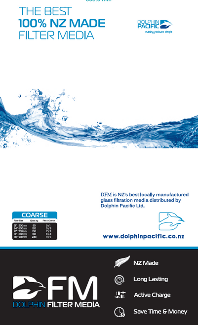 DFM DOLPHIN FILTER MEDIA COARSE GLASS 15KG (PLT=64)