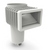 INNOSKIM SKIMMER CONCRETE STANDARD THROAT WHITE (FOR FIBREGLASS ADD ESCUTCHEON KIT)
