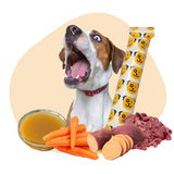 For dogs of all ages daily comfort supplements made with all natural ingredients: liver, bone broth, sweet potato, carrot, including L-Tryptophan.      *see ingredient list and nutritional analysis for complete list of supplements