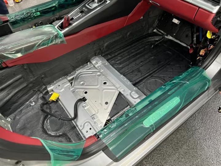 Car floor sound deadened
