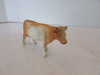VINTAGE DIECAST WHITE & ORANGE COW STEER  3"W  M41
