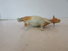 VINTAGE DIECAST WHITE & ORANGE COW STEER  3"W  M41