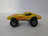 MATTEL HOT WHEELS DIECAST CAR MALAYSIA YELLOW CORVETTE MONSTER CAR 1975  H2