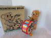 Vintage Amico Toy Marching Bear with Cymbal Battery Op. Not Working Japan Boxed
