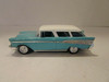 ROAD SIGNATURE DIECAST CAR 1957 CHEVY NOMAD BLUE W/WHITE HOOD 1/43  M24