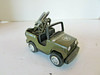 US ARMY DIECAST JEEP WITH MISSILE LAUNCHER GREEN 3.75"   H8