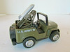 US ARMY DIECAST JEEP WITH MISSILE LAUNCHER GREEN 3.75"   H8