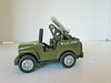 US ARMY DIECAST JEEP WITH MISSILE LAUNCHER GREEN 3.75"   H8