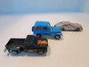 3 DIECAST CARS HONG KONG UNBRANDED BLACK PICKUP BLUE JEEP SILVER METALLIC H2C