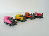 SET OF 4 TOY TRAINS DIECAST PLASTIC STEAM TANK 080 LOCOS & PULL BACK 2.25" L9
