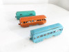 VINTAGE METAL MIDGE TOYS 3 TRAIN CARS  FAIR- M14