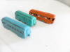VINTAGE METAL MIDGE TOYS 3 TRAIN CARS  FAIR- M14