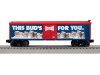 LIONEL TRAINS -2128110 THIS BUD'S FOR YOU BOXCAR - 0/027- NEW- SH