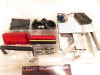 HO TRAINS BIN OF ASSORTED LIGHTED SIGNS & PARTS- GREAT MIX - B2R