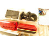 HO TRAINS BIN OF ASSORTED LIGHTED SIGNS & PARTS- GREAT MIX - B2R