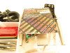 HO TRAINS BIN OF ASSORTED LIGHTED SIGNS & PARTS- GREAT MIX - B2R