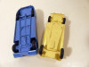 TWO PLASTIC CARS  5 1/4" & 4 1/4"   FAIR CONDITION - H21