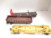 LIONEL  TRAINS-  3 CARS - DUMP / GONDOLA (BOTH MPC) EXPLODING-PARTS- ETC- M68