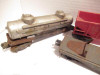 LIONEL POST-WAR TRAINS FOUR CARS- TANK/GOND./FLAT & HOPPER- PARTS- ETC- M68