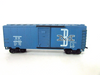 HO Tyco Boston & Maine Blue Boxcar #77711 Blue Sliding Doors  E4