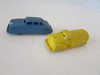 Vtg Renwal Vehicles Hard Plastic #143 Car Blue & #148 Yellow Oil Truck HO H7-e