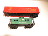 HO TRAINS VINTAGE PENN CENTRAL CABOOSE/EL CAPITAN BOXCAR- PARTS -S31I