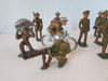 12 Manoil Lead Army Soldiers British WWI Courier Parachuter approx 3.25" H7-b