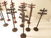 12 TELEPHONE POLES FOR 0/027 SCALE TRAINS- EXC.- DIFFERENT SHADES- S31EE