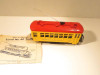 LIONEL TRAINS - POST-WAR #60 MOTORIZED TROLLEY- RUNS FINE- LOOSE ROOF-S31F