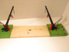 LIONEL TRAINS- PRE-WAR #47 DUAL CROSING GATE- TINPLATE-WORKS/LIGHTS FINE-S25