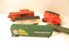 HO TRAINS VINTAGE SEVEN HO CARS(E) - SOME COMPLETE/SOME PARTS- SEE PICS- PR1