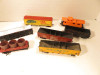 HO TRAINS VINTAGE SEVEN HO CARS(B) - SOME COMPLETE/SOME PARTS- SEE PICS- PR1