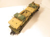 GREEN ARMY FLAT CAR W/TWO MILITARY JEEP VEHICLES - EXC - 0/027 SCALE- M70