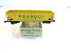 Aurora Postage Stamp N Scale Train 4886 Hopper Peabody Short Line Yellow  E5