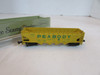 Aurora Postage Stamp N Scale Train 4886 Hopper Peabody Short Line Yellow  E5